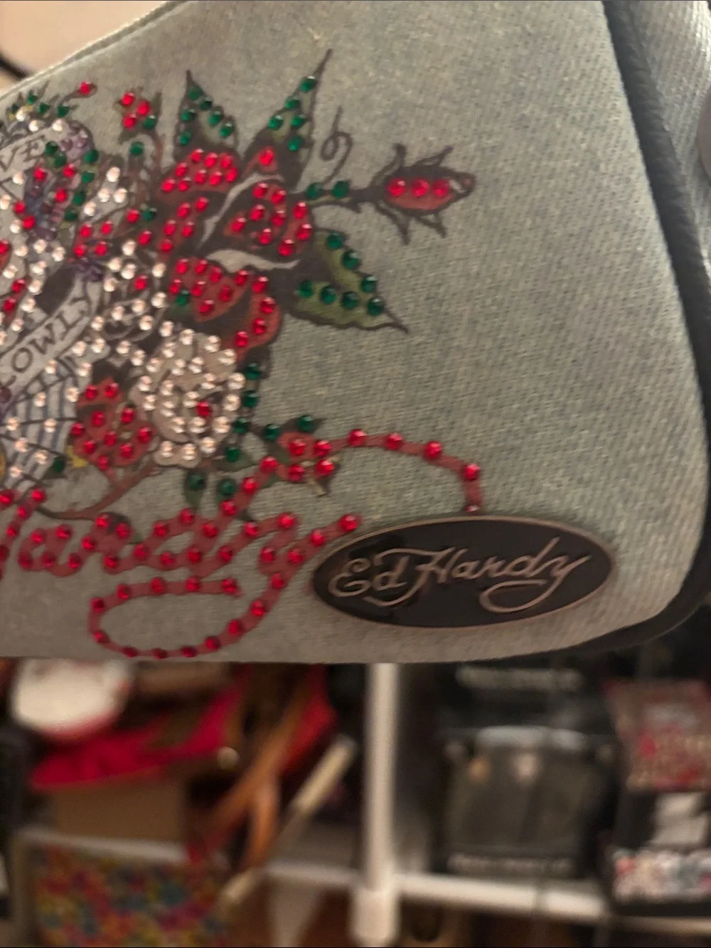 Ed Hardy Denim Shoulder Bag NWT